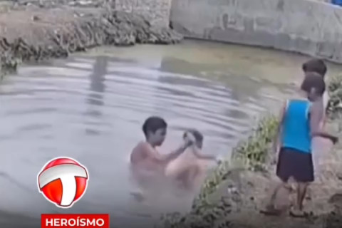 Adolescente salva criança após queda em canal durante brincadeira