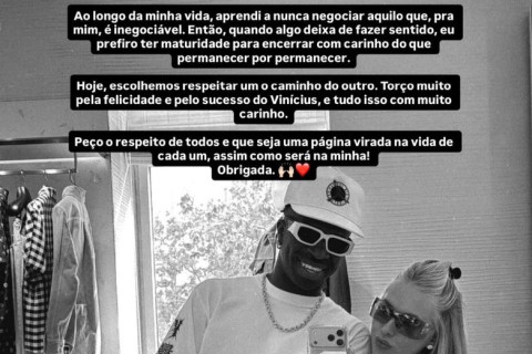 Virginia Fonseca anuncia fim do namoro com Vini Jr a três dias da convocação: 'Me permiti viver'