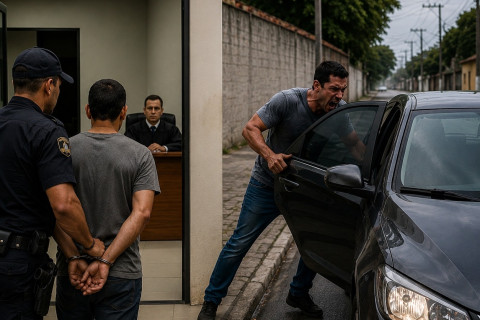 Após ser liberado em audiência de custódia, homem surta, toma carro da irmã e foge em alta velocidade