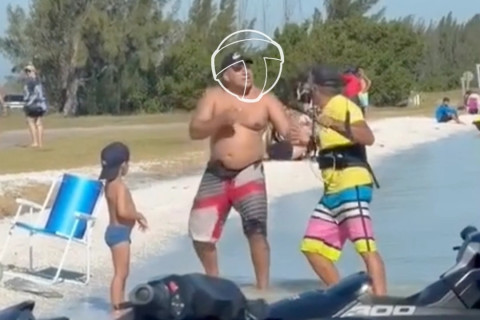 Homem saca arma, tenta atirar duas vezes e falha durante discussão em praia