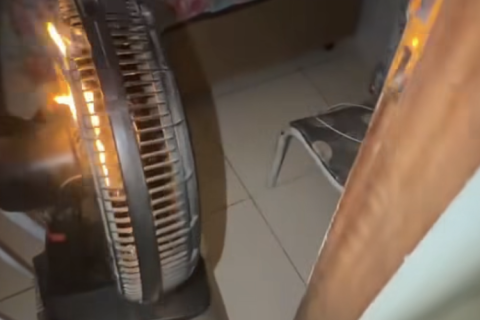 Ventilador entra em chamas durante a madrugada enquanto morador dormia
