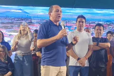 Prefeita Giordanna e Júnior Mano são destacados por superintendente da Caixa na conquista da agência
